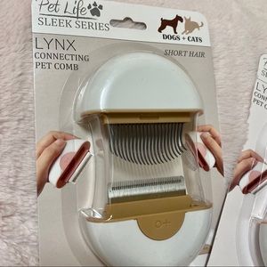 PETLIFE LYNX 2-in-1 Travel Cat or Dog Grooming Comb Deshedder for Pet Lovers